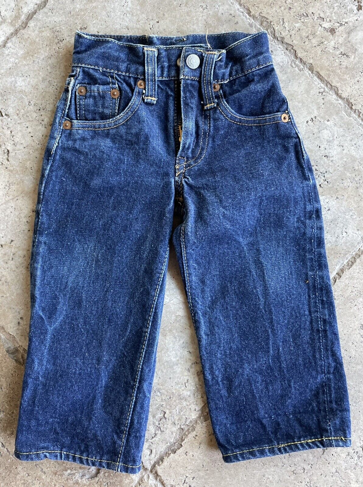 Vtg Levis 50s Hidden Rivet Big E Selvedge Red Line Jeans Infant Size 0 Indigo